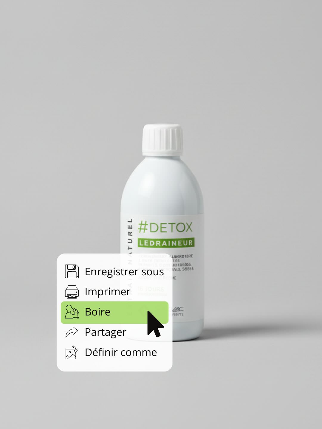 Flacon #DETOX Le Draineur — Boire pour éliminer